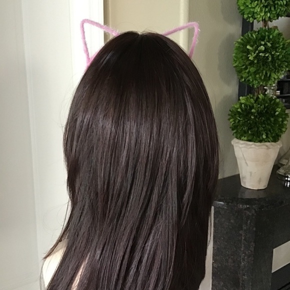 Cat Ears Hair Headband Pink Fuzzy Kitten Halloween Party Costume Crafts Girl NEW - Picture 10 of 13
